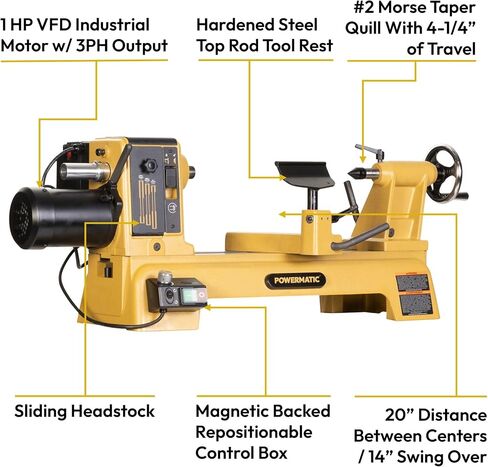 POWERMATIC 2014B BENCHTOP LATHE 1HP 120V 1PH in Kuwait
