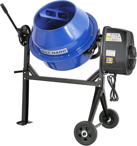 BILT HARD Electric Cement Mixer, 4 Cubic Ft. 550W Portable Concrete Mixer Machine, Wheelbarrow Cement Mixing Tools for Stucco in Kuwait