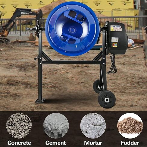 BILT HARD Electric Cement Mixer, 4 Cubic Ft. 550W Portable Concrete Mixer Machine, Wheelbarrow Cement Mixing Tools for Stucco in Kuwait