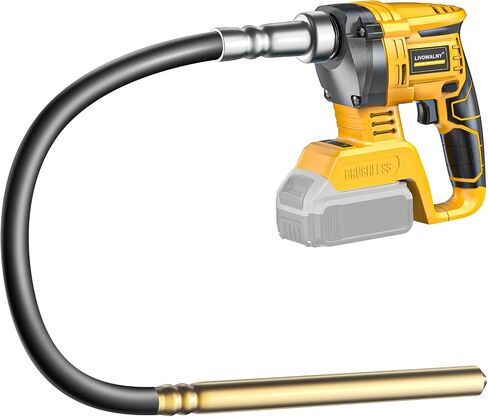 LIVOWALNY Handheld Concrete Vibrating Tool Compatible with Milwaukee 18V Battery (Tool Only), 600W Cordless Electric Concrete Vibrator with 3.8ft Shaft Rod, 6000RPM Portable Vibrarator Remove Bubble in Kuwait
