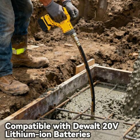 Handheld Concrete Vibrating Tool, Compatible with Dewalt 20V Battery(No Battery), 800W Cordless Electric Concrete Vibrator with 3.8ft Shaft Rod, 6000RPM Portable Vibrator for Remove Air Bubble in Kuwait