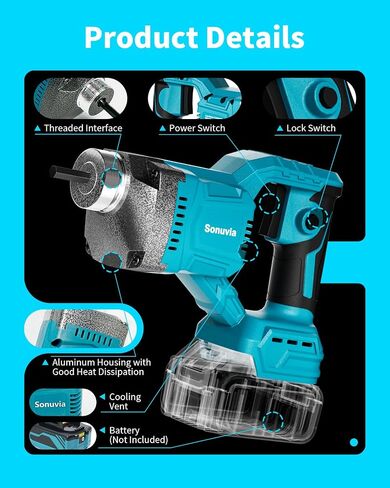 Cordless Concrete Vibrator Compatible with Makita | Sonuvia 600W motor with 6000RPM high-frequency vibration and 3.8ft flexible shaft. Cordless design(Battery not included) in Kuwait