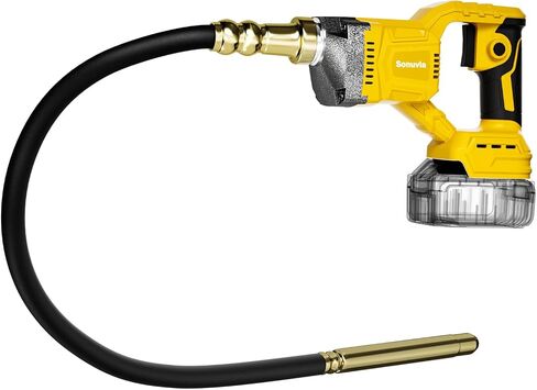 Cordless Concrete Vibrator Compatible with DeWalt 20V | Sonuvia 600W motor with 6000RPM high-frequency vibration and 3.8ft flexible shaft. Cordless design(Battery not included) in Kuwait