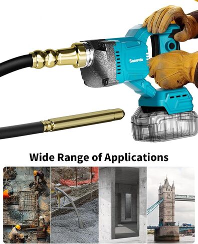 Cordless Concrete Vibrator Compatible with Makita | Sonuvia 600W motor with 6000RPM high-frequency vibration and 3.8ft flexible shaft. Cordless design(Battery not included) in Kuwait