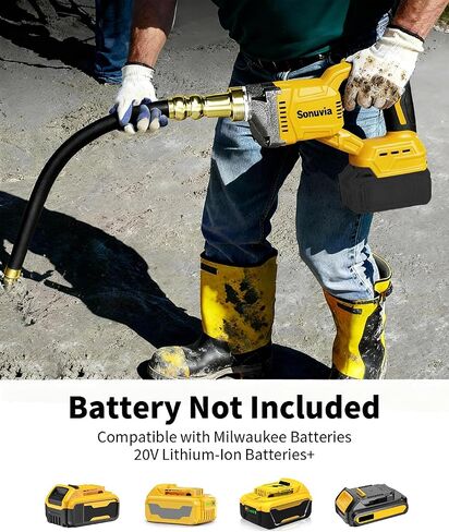 Cordless Concrete Vibrator Compatible with DeWalt 20V | Sonuvia 600W motor with 6000RPM high-frequency vibration and 3.8ft flexible shaft. Cordless design(Battery not included) in Kuwait