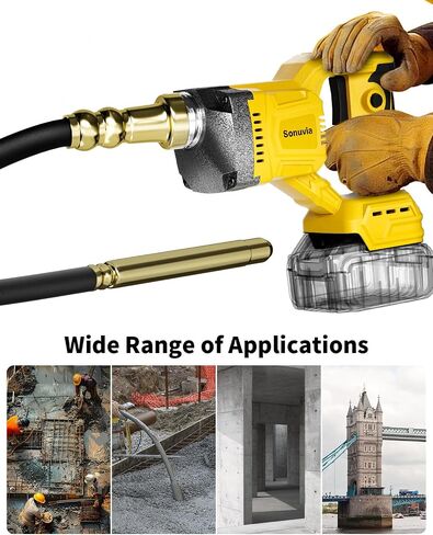 Cordless Concrete Vibrator Compatible with DeWalt 20V | Sonuvia 600W motor with 6000RPM high-frequency vibration and 3.8ft flexible shaft. Cordless design(Battery not included) in Kuwait