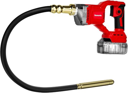 Cordless Concrete Vibrator Compatible with Milwaukee | Sonuvia 600W motor with 6000RPM high-frequency vibration and 3.8ft flexible shaft. Cordless design(Battery not included) in Kuwait