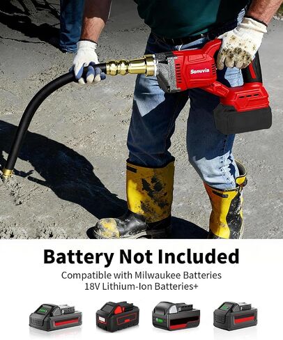 Cordless Concrete Vibrator Compatible with Milwaukee | Sonuvia 600W motor with 6000RPM high-frequency vibration and 3.8ft flexible shaft. Cordless design(Battery not included) in Kuwait