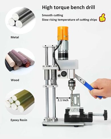 Mini Drill Press Table Compact And Portable Enhanced Model With High Torque, 440–880 Rpm Ideal For Woodworking, Pen Making, Metalworking, Epoxy Projects, Jewelry Making, Diy Crafts, Handicrafts in Kuwait