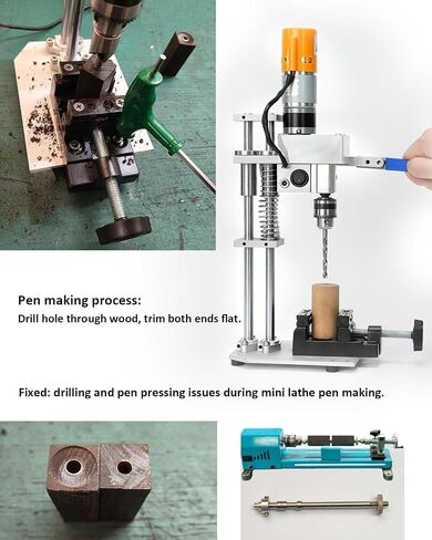 Mini Drill Press Table Compact And Portable Enhanced Model With High Torque, 440–880 Rpm Ideal For Woodworking, Pen Making, Metalworking, Epoxy Projects, Jewelry Making, Diy Crafts, Handicrafts in Kuwait