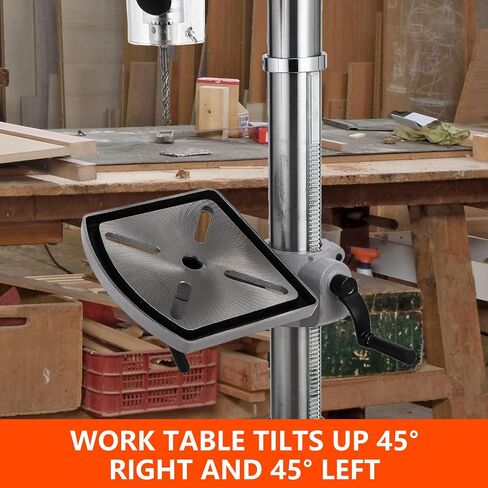 13 in Floor Drill Press, 7.5 Amp 120V, 288-3084 RPM Variable Speed Cast Iron Bench Drill Press, 0-45°Tilting Worktable, Tabletop Drilling Machine for Wood Metal in Kuwait