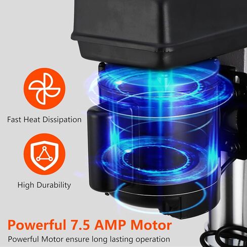 13 in Floor Drill Press, 7.5 Amp 120V, 288-3084 RPM Variable Speed Cast Iron Bench Drill Press, 0-45°Tilting Worktable, Tabletop Drilling Machine for Wood Metal in Kuwait