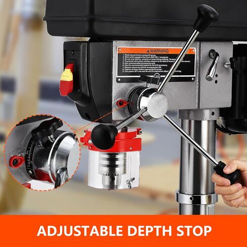 13 in Floor Drill Press, 7.5 Amp 120V, 288-3084 RPM Variable Speed Cast Iron Bench Drill Press, 0-45°Tilting Worktable, Tabletop Drilling Machine for Wood Metal in Kuwait