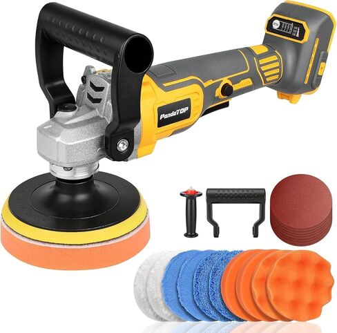 Cordless Buffer Polisher for Dewalt 20v Max Battery, Brushless Rotary Car Buffer Polisher, Variable Speed 1000-6000 RPM, Detachable Handle Polisher for Car Detailing,Sanding Waxing (No Battery) in Kuwait