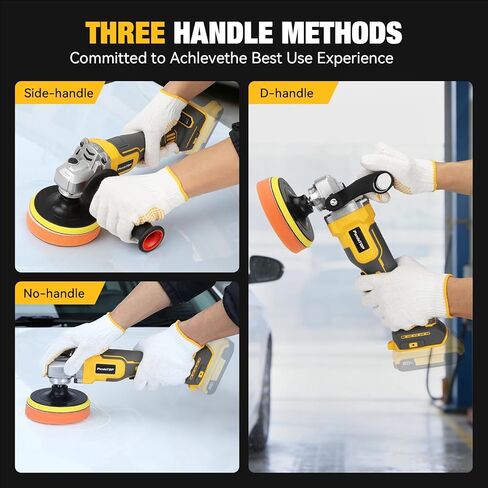 Cordless Buffer Polisher for Dewalt 20v Max Battery, Brushless Rotary Car Buffer Polisher, Variable Speed 1000-6000 RPM, Detachable Handle Polisher for Car Detailing,Sanding Waxing (No Battery) in Kuwait