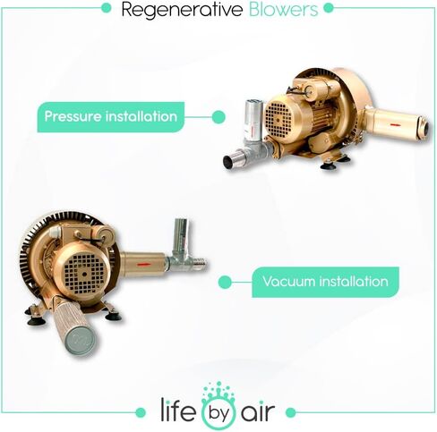 Regenerative Blower EKZ 103-36 | Pressure or Vacuum applications | 61 CFM - 3.6 PSI - 7.4 inHg | Quiet Operation - Lightweight - Oil Free | No Maintenance Required! in Kuwait