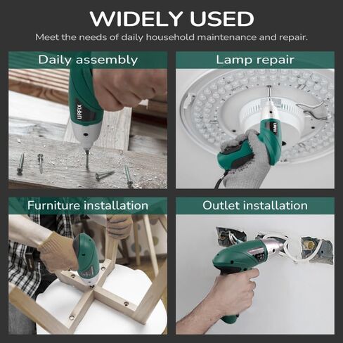 20-Piece Green 3.6V Electric Household Hardware Tool Set - Compact USB Rechargeable Low-Power Screwdriver, Pliers, Claw Hammer, Screwdriver Bits in Kuwait