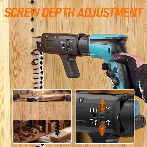 18V Cordless Drywall Screw Gun, 2-in-1 Self-Feeding Drywall Screwdriver | Includes Collated Attachment, Tool Bag and 4.0Ah Battery, Perfect for DIY and Professional Use in Kuwait