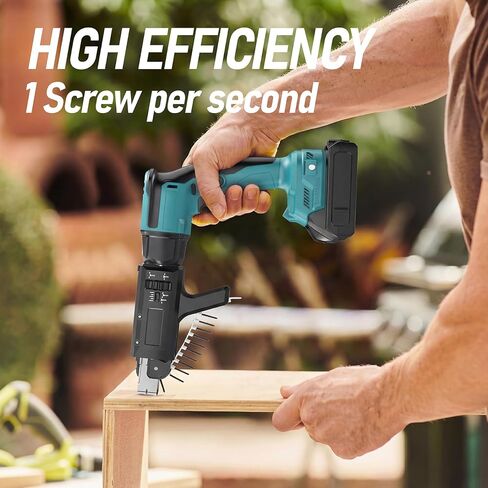18V Cordless Drywall Screw Gun, 2-in-1 Self-Feeding Drywall Screwdriver | Includes Collated Attachment, Tool Bag and 4.0Ah Battery, Perfect for DIY and Professional Use in Kuwait