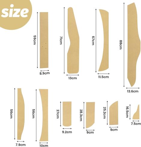 Novabright 1 Set/10 Pcs Adirondack Chair Templates Kit for Woodworking Craft Projects 7/32 Inch MDF Precision Cut Templates Gift for Woodworking Enthusiasts to Build DIY Adirondack Chair Making in Kuwait