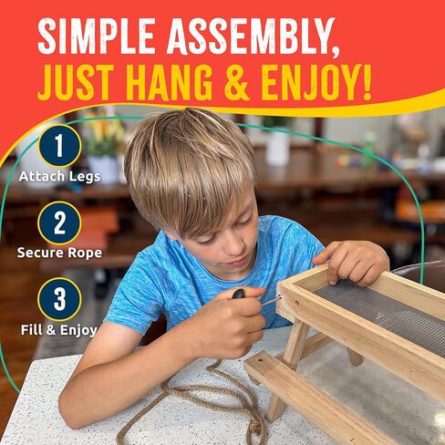 SparkJump Picnic Table Bird Feeder Kit, DIY Woodworking Project for Kids and Families, Complete Tools and Paint Set, FSC-Certified Sustainable Wood, Backyard Nature Activity, Ages 6+ in Kuwait
