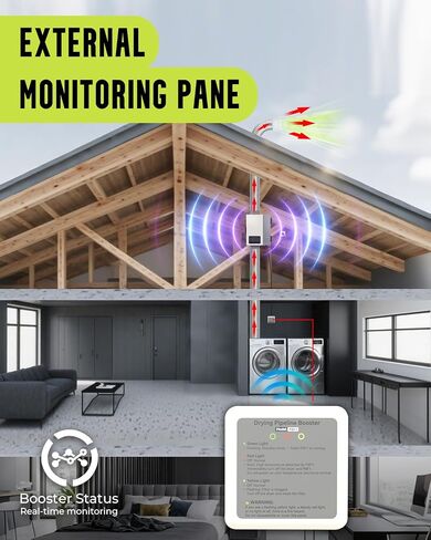 4 Inch Dryer Vent Booster Fan, 160 CFM, Auto On/Off, Plug-In | Lint Trap with View Window, Clog & Overheat Alerts, Remote Status Panel, Long Duct Runs Over 25 Ft in Kuwait
