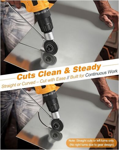 Metal Cutter for Drill, Electric Sheet Metal Cutter Attachment with Stabilizer Handle, Heavy Duty 40Cr Steel Metal Nibbler Drill Attachment & Shears for Cutting Flat Sheet Metal, Iron, Aluminum in Kuwait
