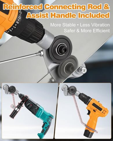 Metal Cutter for Drill, Electric Sheet Metal Cutter Attachment with Stabilizer Handle, Heavy Duty 40Cr Steel Metal Nibbler Drill Attachment & Shears for Cutting Flat Sheet Metal, Iron, Aluminum in Kuwait
