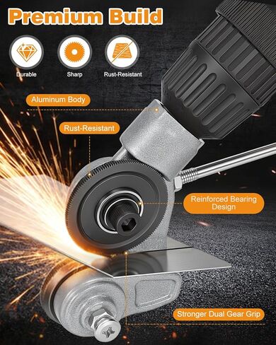Metal Cutter for Drill, Electric Sheet Metal Cutter Attachment with Stabilizer Handle, Heavy Duty 40Cr Steel Metal Nibbler Drill Attachment & Shears for Cutting Flat Sheet Metal, Iron, Aluminum in Kuwait