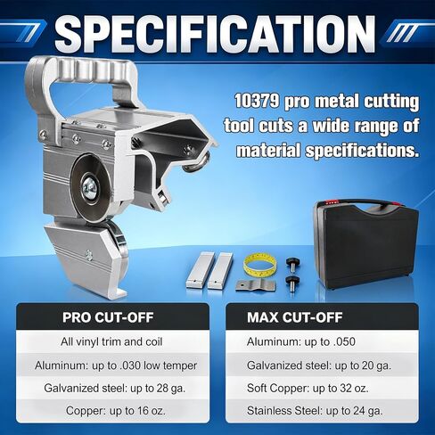 10379 Pro Cut-Off with Case, Metal Brake Cutter Compatible with Pro 14 HD, MX Series, and MAX-I-MUM XL Series Brakes, Professional Cutting Tool for Heavy-Duty Sheet Metal & Vinyl, Coil Stock in Kuwait