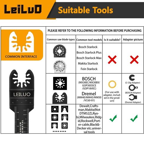LEILUO 158 Pcs Multitool Blade Kits Cutting and Sandpaper Oscillating Tool Accessories Universal Oscillating Saw Blades with Storage Bag Compatible with DeWalt Makita Dremel and More in Kuwait