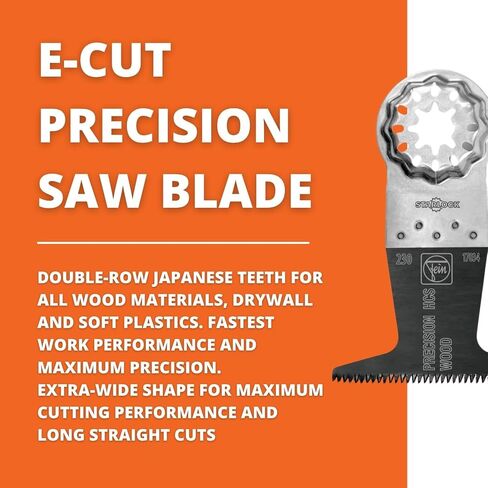 Fein E-Cut Precision Saw Blade - 2-1/2" Width, 2" Length | For All Wood Materials, Drywall and Soft Plastics, Double-Row Japanese Teeth, Extra-Wide Shaped, 10-Pack - 63502230290 in Saudi Arabia