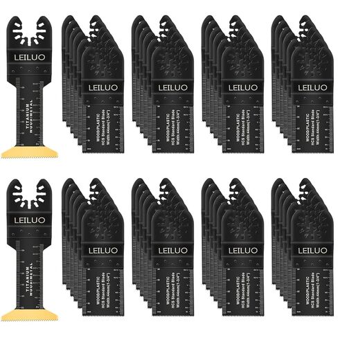 LEILUO 158 Pcs Multitool Blade Kits Cutting and Sandpaper Oscillating Tool Accessories Universal Oscillating Saw Blades with Storage Bag Compatible with DeWalt Makita Dremel and More in Kuwait