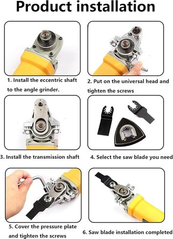 Angle Grinder Oscillating Tool Set | Multifunctional Oscillating Tool Accessories - Universal Joint Angle Grinder Modification for Grinding, Trimming and Removal in Kuwait