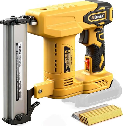 Nail Gun Cordless 18 Gauge Brad Nailer/Narrow Crown Stapler for Dewalt 20V Battery 2 in 1 Electric Staple Gun with 1000 Nails & Staples Battery Powered for Woodworking and DIY (NO Battery) in Kuwait
