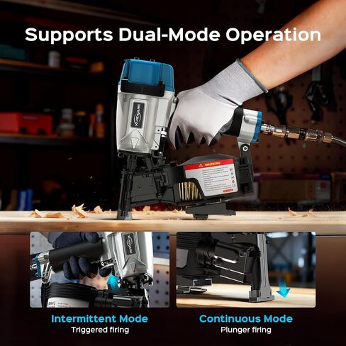 YARDCARE CRN45 Roofing Nailer, 15 Degree Pneumatic Coil Roofing Nail Gun for 7/8″ to 1-3/4″ Nails, 120 Coil Capacity, 70-120 PSI Pistolas Para Roofing for Asphalt Roofing Shingles Wooden Cases in Kuwait