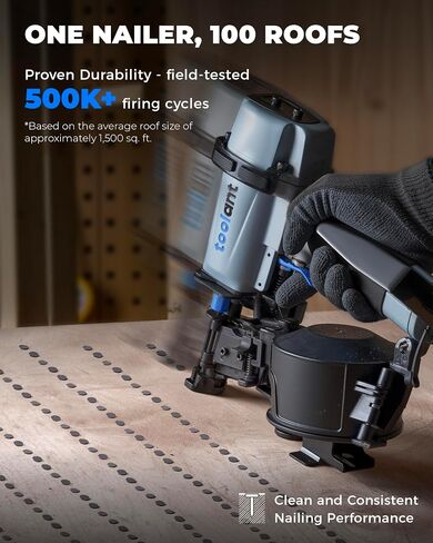 toolant Roofing Nailer, Pneumatic Roofing Nail Gun for 3/4" to 1-3/4" Nails & ComfyCut ANSI A4 Cut Resistant Gloves, Light Comfort in Kuwait