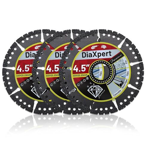 4.5" Diamond Saw Blade, Multi-Purpose Indestructible Disc for Angle Grinder, Metal Tile Concrete Cutting Wheel, 3-Pack in Kuwait
