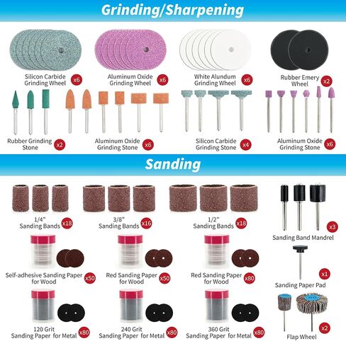 652-Piece Rotary Tool Accessory Kit, Dremel Compatible | Rotary Tool Bits for Cutting, Grinding, Sanding, Polishing, Cleaning, Drilling, Carving and Engraving in Kuwait