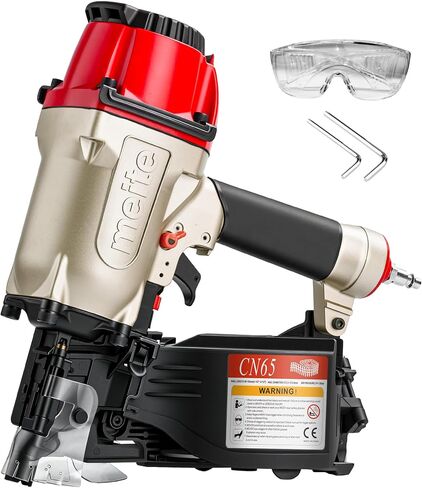 meite CN65 Coil Nailer 15 Degree Pneumatic Nail Gun for 1-1/2" to 2-1/2" | Heavy-duty Wire-weld Collated Coil Nailer, 300rd Mag, Depth Adjust, Hardwood Pallets Decking Sheathing Subflooring Fencing in Kuwait