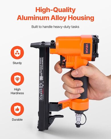 VEVOR Pneumatic Staple Gun, 22 Gauge Pneumatic Upholstery Stapler for 71 Series Fine Wire Staples 3/8-inch Crown 5/32"-5/8" Length, 70-110 PSI Air Staple Gun for Woodworking, Upholstering, DIY Project in Kuwait