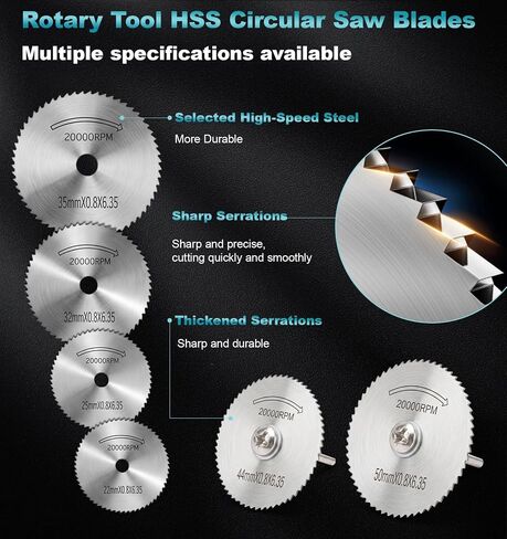 Cutting Wheel Set, 44Pcs Pro Cutting Wheels Kit for Dremel Cut Off Wheels, Resin Cutting Discs, 545 Diamond Cutting Wheels, HSS Circular Saw Blades, Rotary Tool Kit for Metal/Wood/Plastic/Glass/Stone in Kuwait