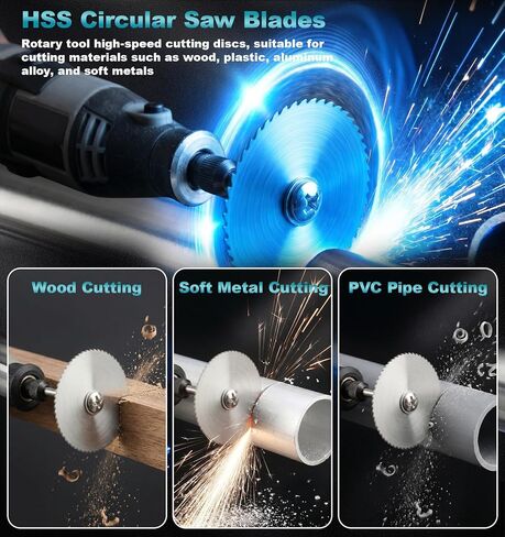 Cutting Wheel Set, 44Pcs Pro Cutting Wheels Kit for Dremel Cut Off Wheels, Resin Cutting Discs, 545 Diamond Cutting Wheels, HSS Circular Saw Blades, Rotary Tool Kit for Metal/Wood/Plastic/Glass/Stone in Kuwait