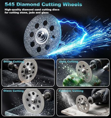 Cutting Wheel Set, 44Pcs Pro Cutting Wheels Kit for Dremel Cut Off Wheels, Resin Cutting Discs, 545 Diamond Cutting Wheels, HSS Circular Saw Blades, Rotary Tool Kit for Metal/Wood/Plastic/Glass/Stone in Kuwait