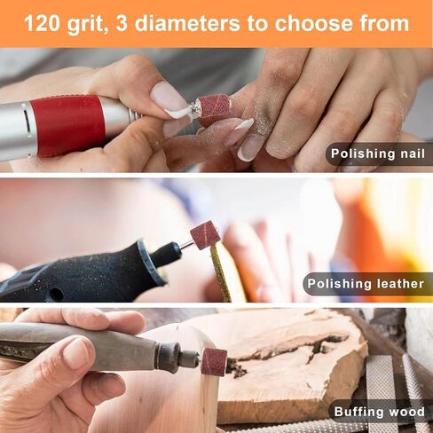 Sanding Drum Set for Most Rotary Tool with Storage Box,162Pcs | 120 Grit Drum Sander for Drill, 150 Drum Sander Sleeves and 12 Drum Mandrels Sanding Bits Rotary Tool Grinding Accessories in Kuwait