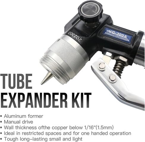 Copper Tube Expander Hydraulic Tube Swaging & Expanding Tool Kit Range 1/2" to 11/8" (7 Head Kit) VG-300A in Kuwait