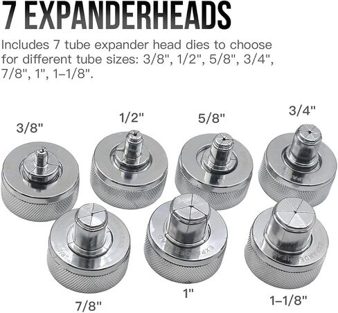 Copper Tube Expander Hydraulic Tube Swaging & Expanding Tool Kit Range 1/2" to 11/8" (7 Head Kit) VG-300A in Kuwait