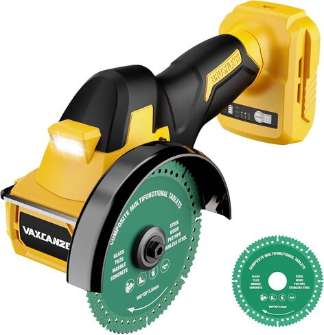 Cordless Cut Off Tool Compatible with DeWalt Battery, 18,000 RPM Brushless Motor, 4" Blades (2pcs) with Dust Cover, 1.2mm Max Blade Thickness for Wood/Metal/Plastic【BATTERIES NOT INCLUDED】 in Kuwait