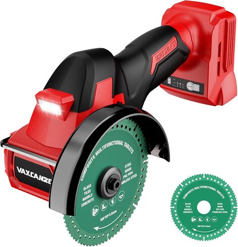 Cordless Cut Off Tool Compatible with Milwaukee Battery, 18,000 RPM Brushless Motor, 4" Blades (2pcs) with Dust Cover, 1.2mm Max Blade Thickness for Wood/Metal/Plastic【BATTERIES NOT INCLUDED】 in Kuwait