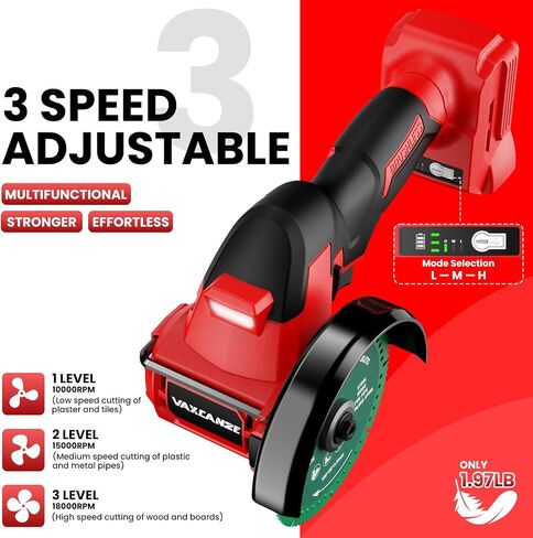 Cordless Cut Off Tool Compatible with Milwaukee Battery, 18,000 RPM Brushless Motor, 4" Blades (2pcs) with Dust Cover, 1.2mm Max Blade Thickness for Wood/Metal/Plastic【BATTERIES NOT INCLUDED】 in Kuwait